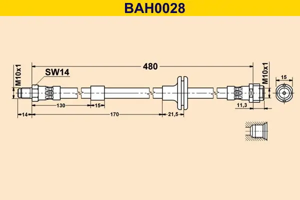 Handler.Part Brake hose BARUM BAH0028 1