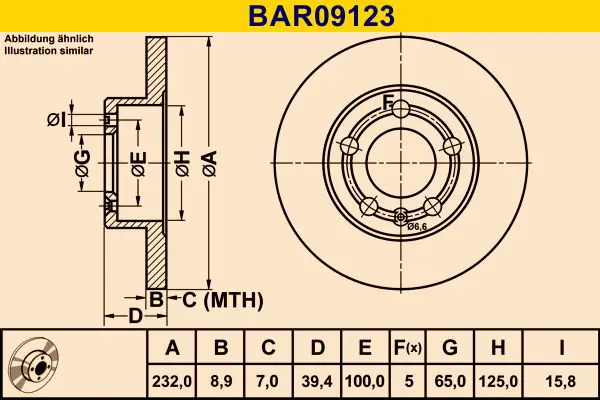 Handler.Part Brake disc BARUM BAR09123 1