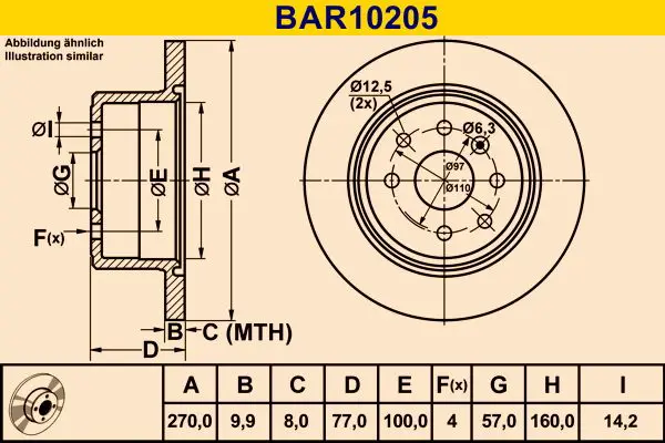 Handler.Part Brake disc BARUM BAR10205 1