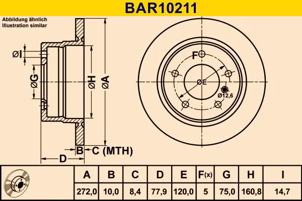 Handler.Part Brake disc BARUM BAR10211 1