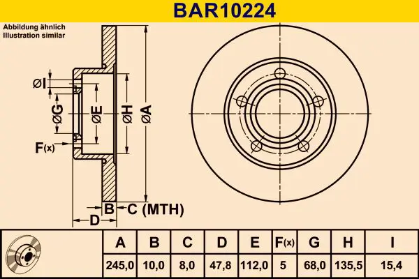 Handler.Part Brake disc BARUM BAR10224 1