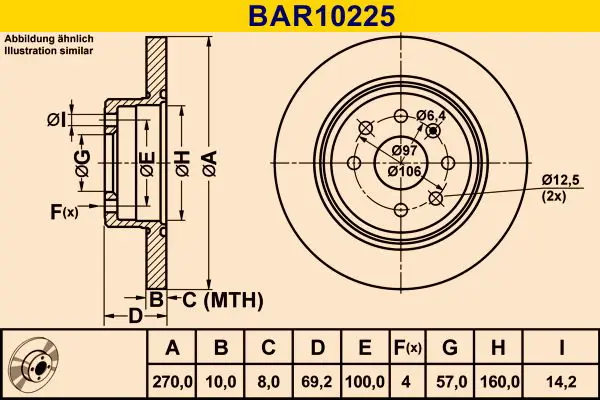 Handler.Part Brake disc BARUM BAR10225 1