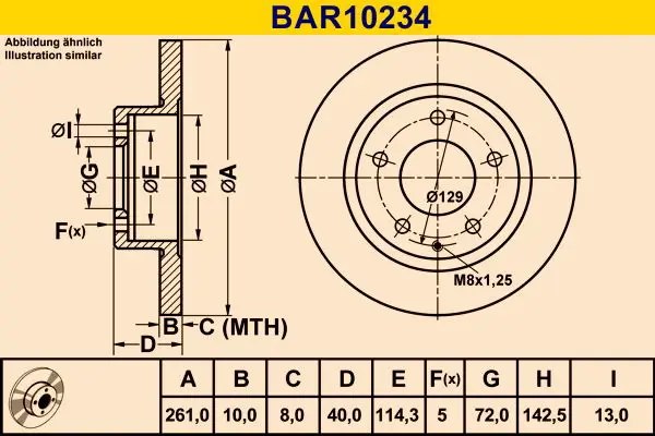 Handler.Part Brake disc BARUM BAR10234 1