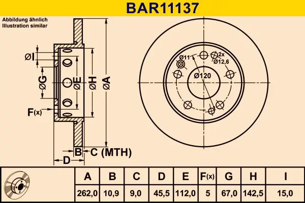 Handler.Part Brake disc BARUM BAR11137 1