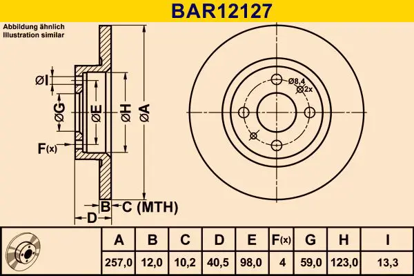 Handler.Part Brake disc BARUM BAR12127 1