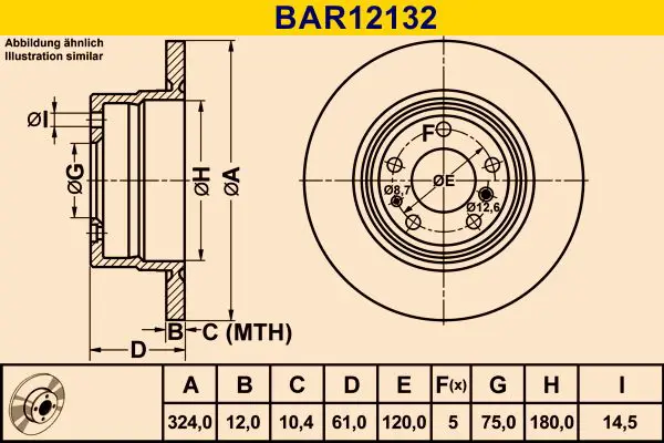 Handler.Part Brake disc BARUM BAR12132 1