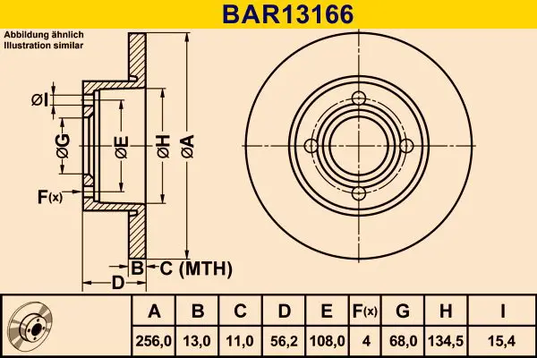 Handler.Part Brake disc BARUM BAR13166 1