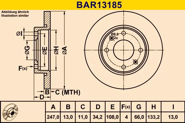 Handler.Part Brake disc BARUM BAR13185 1