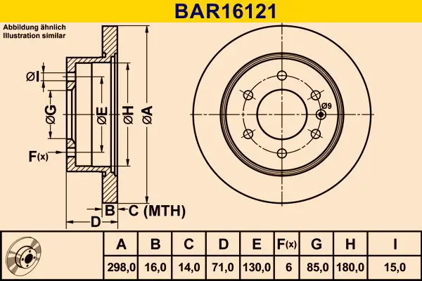 Handler.Part Brake disc BARUM BAR16121 1