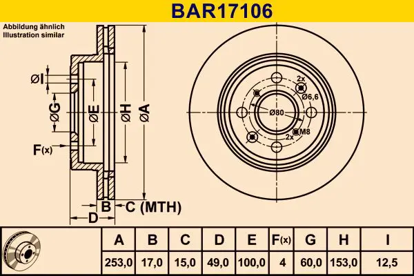 Handler.Part Brake disc BARUM BAR17106 1