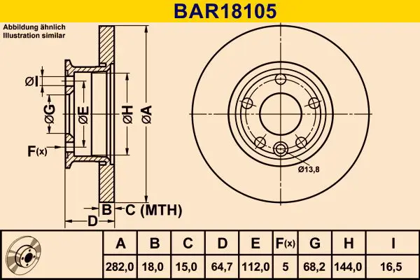 Handler.Part Brake disc BARUM BAR18105 1