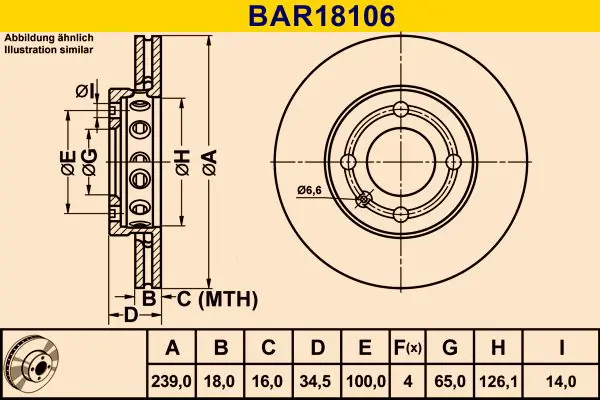 Handler.Part Brake disc BARUM BAR18106 1