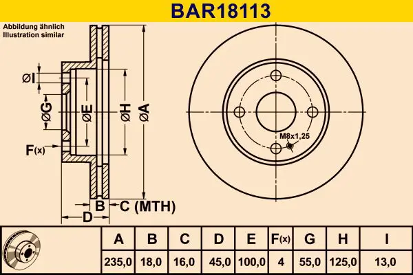 Handler.Part Brake disc BARUM BAR18113 1