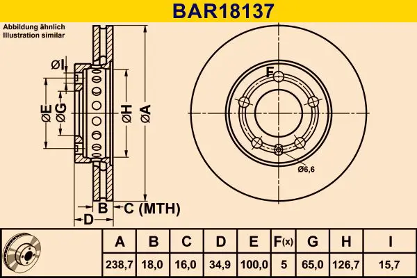 Handler.Part Brake disc BARUM BAR18137 1