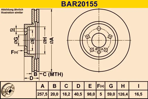 Handler.Part Brake disc BARUM BAR20155 1