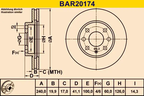 Handler.Part Brake disc BARUM BAR20174 1