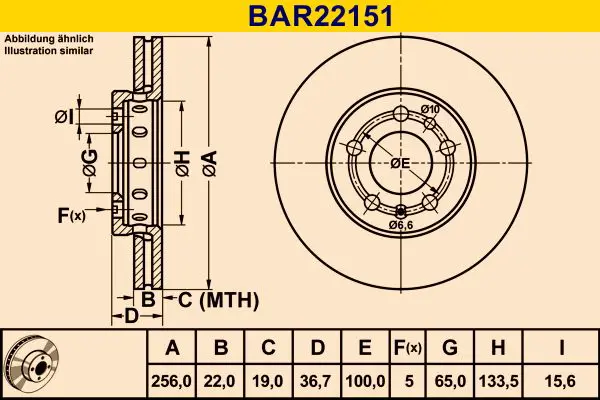 Handler.Part Brake disc BARUM BAR22151 1