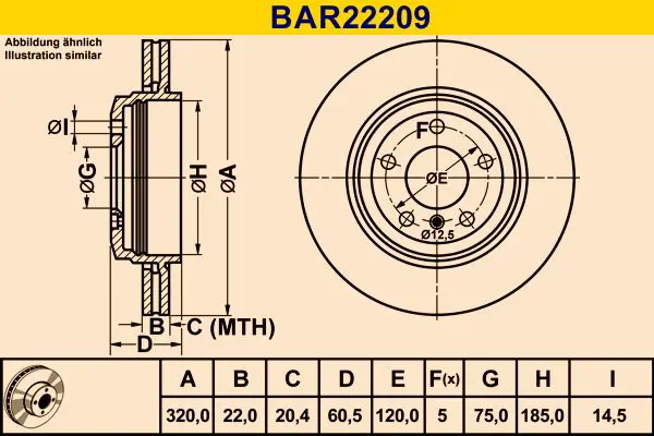 Handler.Part Brake disc BARUM BAR22209 1