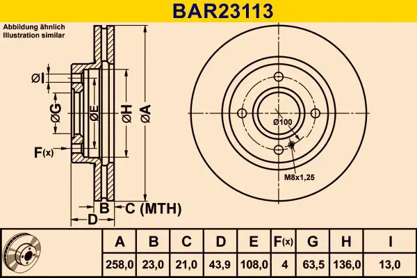 Handler.Part Brake disc BARUM BAR23113 1