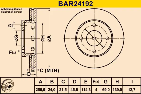 Handler.Part Brake disc BARUM BAR24192 1