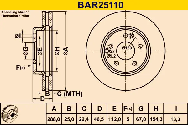 Handler.Part Brake disc BARUM BAR25110 1