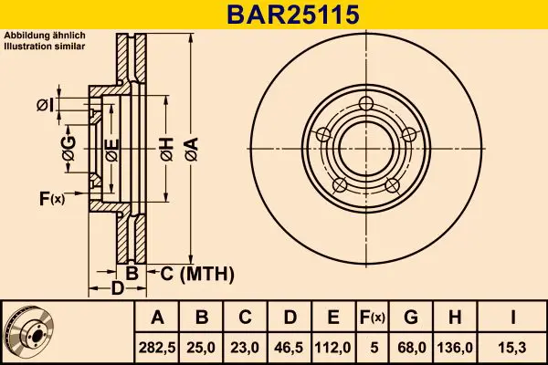 Handler.Part Brake disc BARUM BAR25115 1