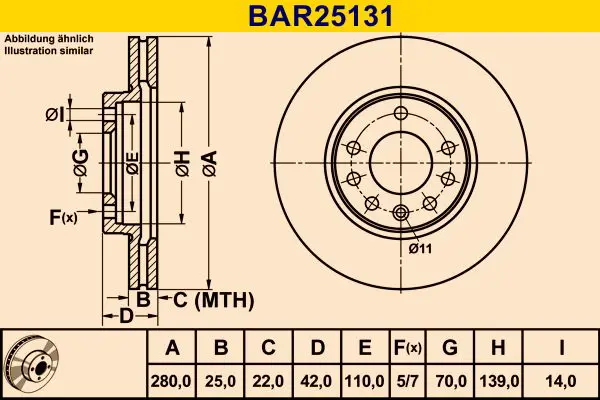 Handler.Part Brake disc BARUM BAR25131 1