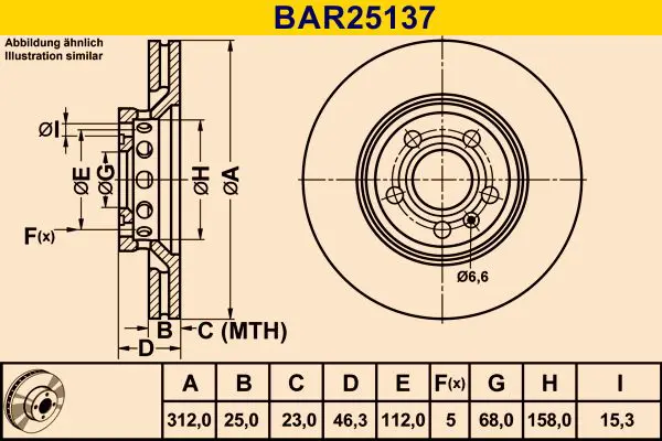 Handler.Part Brake disc BARUM BAR25137 1