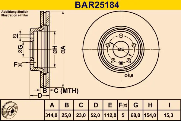 Handler.Part Brake disc BARUM BAR25184 1