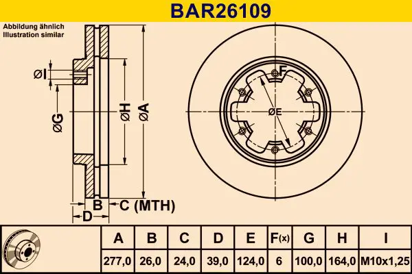 Handler.Part Brake disc BARUM BAR26109 1