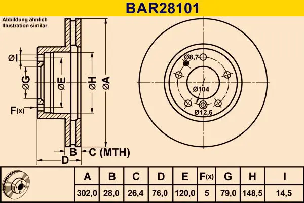 Handler.Part Brake disc BARUM BAR28101 1