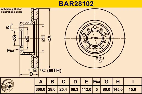 Handler.Part Brake disc BARUM BAR28102 1