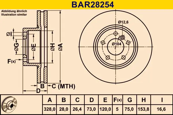 Handler.Part Brake disc BARUM BAR28254 1