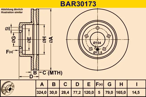 Handler.Part Brake disc BARUM BAR30173 1