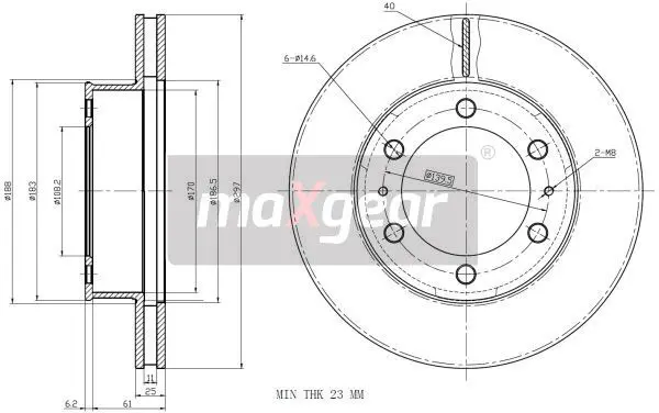 Handler.Part Brake disc MAXGEAR 192350 1