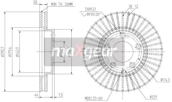 Handler.Part Brake disc MAXGEAR 192387 1