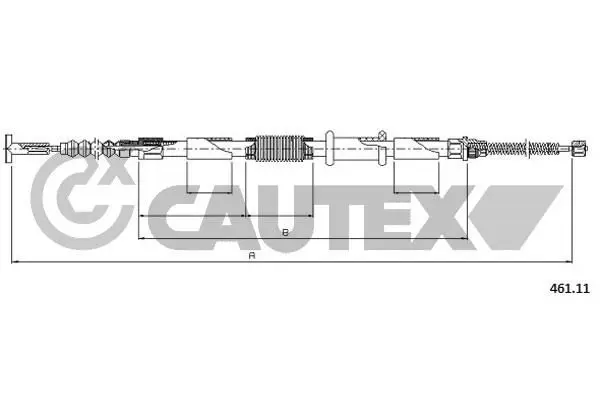 Handler.Part Cable set, parking brake CAUTEX 019042 1