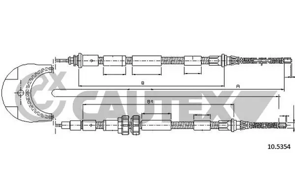 Handler.Part Cable, parking brake CAUTEX 080090 1