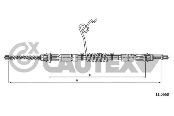 Handler.Part Cable set, parking brake CAUTEX 088070 1