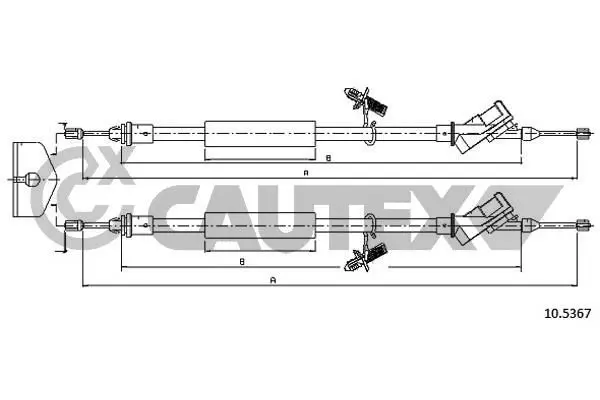 Handler.Part Cable set, parking brake CAUTEX 088076 1