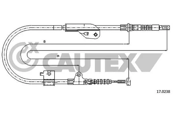 Handler.Part Cable, parking brake CAUTEX 069048 1