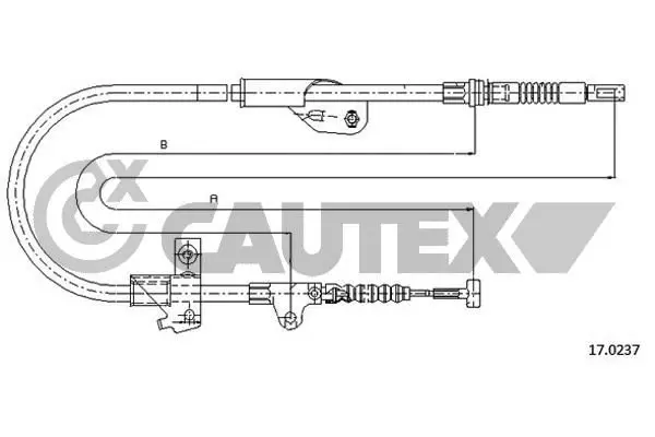 Handler.Part Cable, parking brake CAUTEX 069049 1