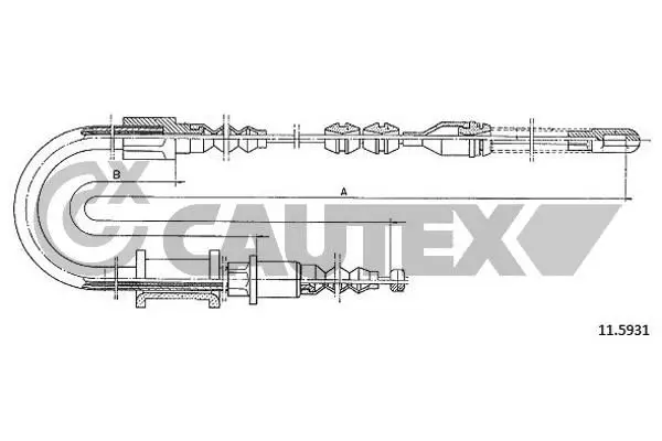 Handler.Part Cable, parking brake CAUTEX 487446 1