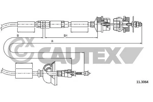 Handler.Part Clutch cable CAUTEX 038461 1