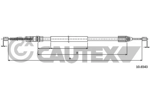 Handler.Part Cable, parking brake CAUTEX 028316 1