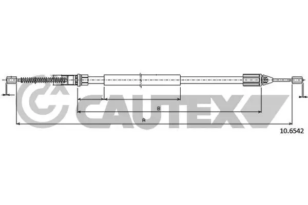 Handler.Part Cable, parking brake CAUTEX 028339 1