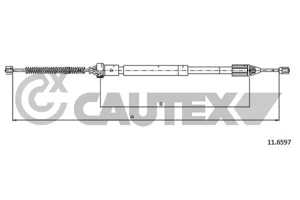 Handler.Part Cable, parking brake CAUTEX 028367 1