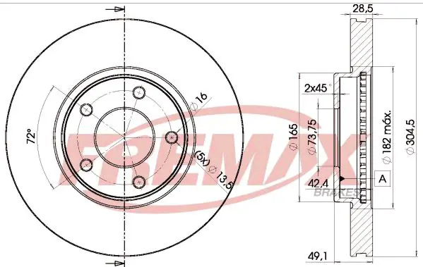 Handler.Part Brake disc FREMAX BD0014 1