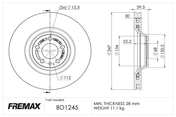 Handler.Part Brake disc FREMAX BD1245 1