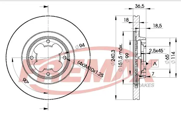 Handler.Part Brake disc FREMAX BD1290 1